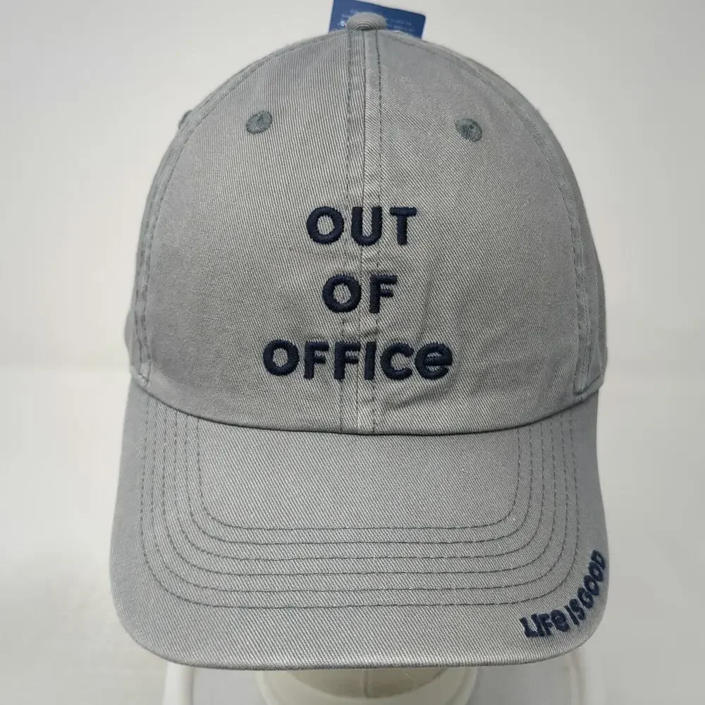 Life is Good Baseball Cap Gray One Size Out of Office Cotton Adjustable Hat
